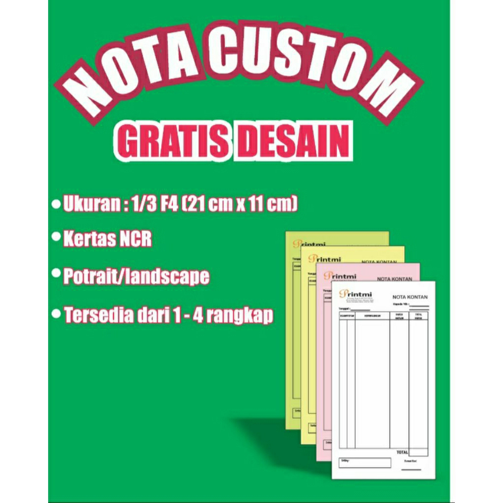 

Nota CUSTOM 1/3 Folio FULL COLOR