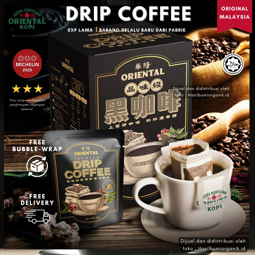 

ORIENTAL KOPI MALAYSIA ORIENTAL KOPI / ORIENTAL WHITE COFFEE DRIP ( 18g x 10 sachets )
