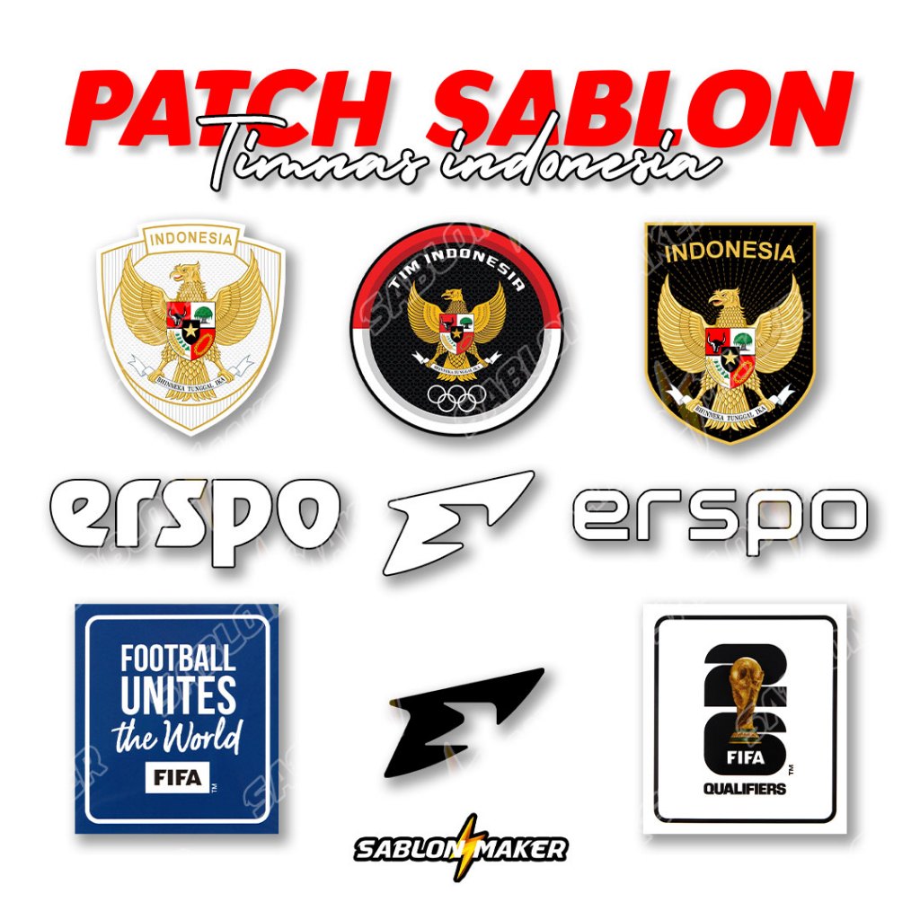 Sablon PREMIUM Setrika Patch Sablon Logo Timnas Indonesia / Logo Garuda sablon DTF timnas Terbaru