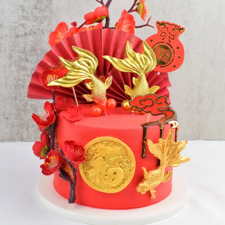 Topper Cake  Fish Ikan Koi Hoki / Hiasan Kue Ultah / Imlek Ikan Hokkie Koi // harga murah