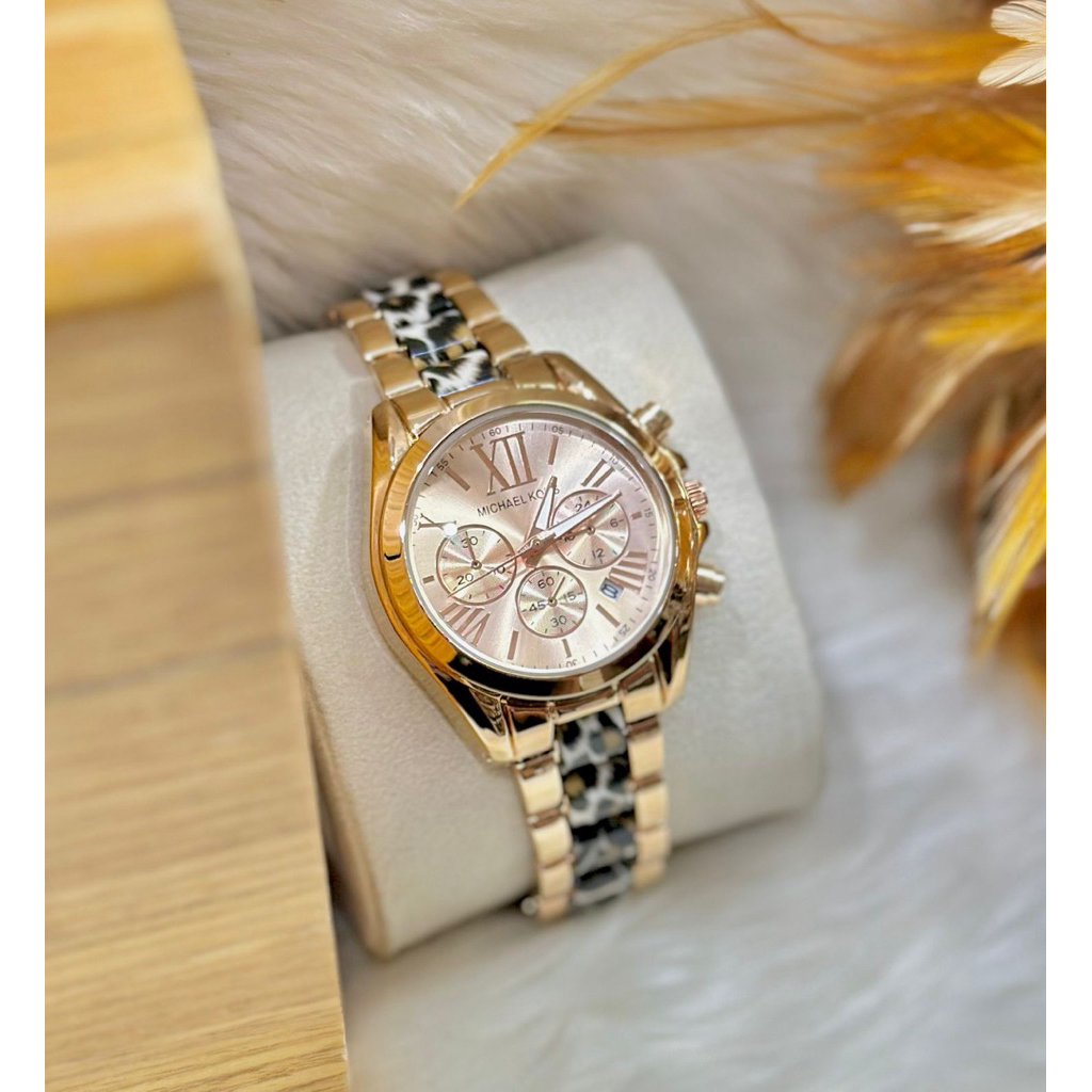 Jam Tangan Wanita MK Strap Keramik Quartz Anti Air Bisnis Fashion Kasual