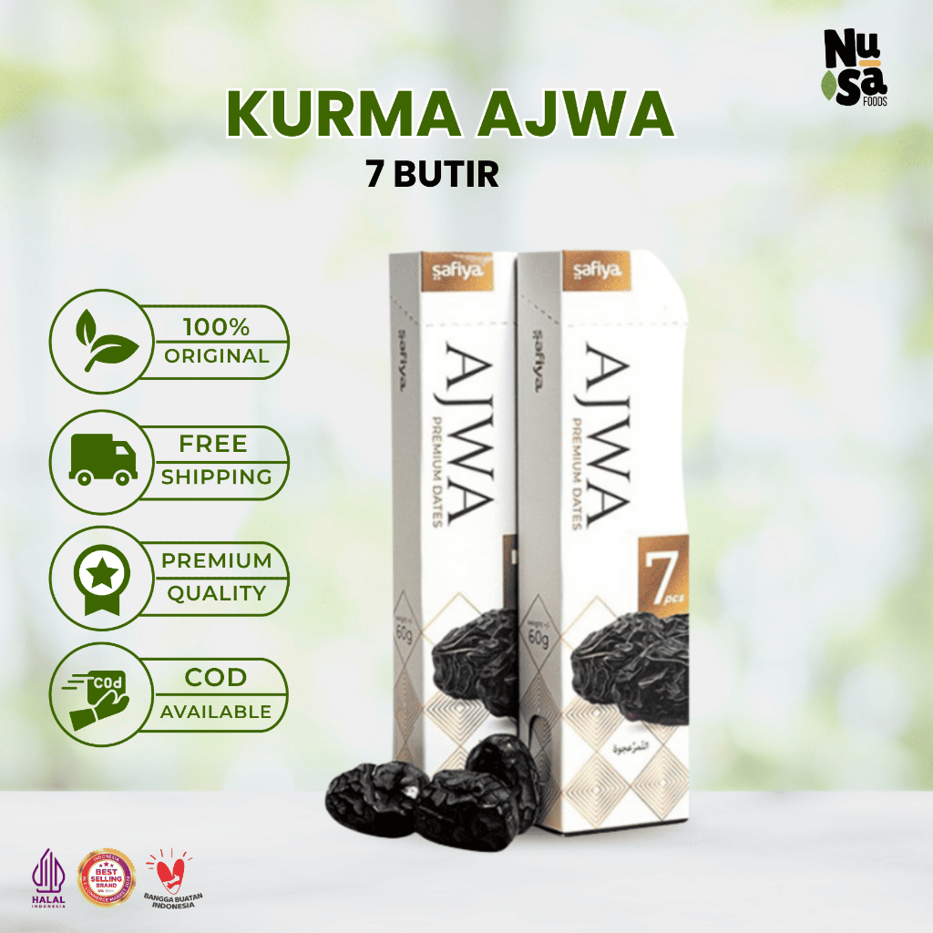 

Kurma Ajwa Safiya 7 Butir Asli Madinah Kurma Nabi Premium Quality
