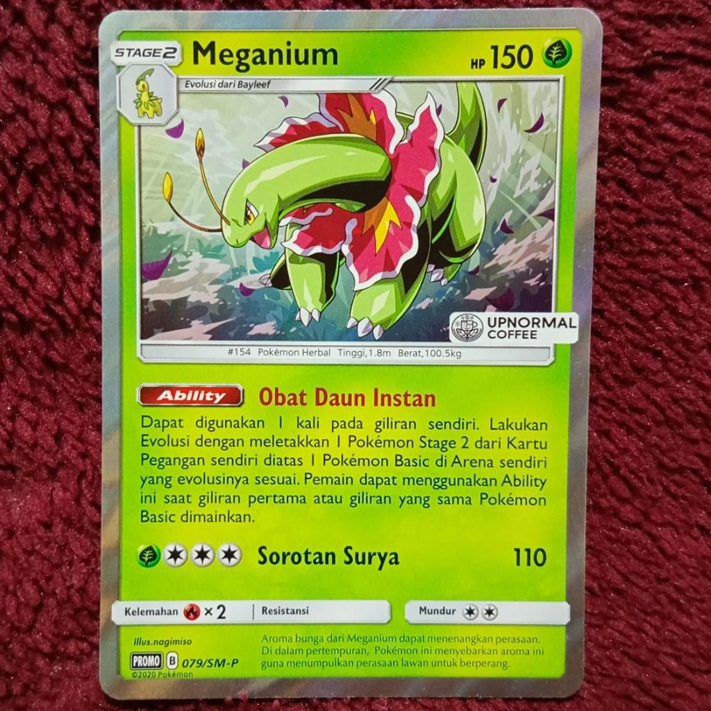 Meganium Promo UPNORMAL COFFEE 079/SM-P - Pokemon TCG Indonesia foil