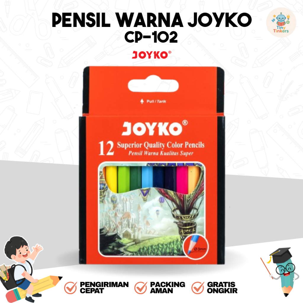 

Pensil Warna Joyko 12 Superior Quality Color Pencils (CP-102)