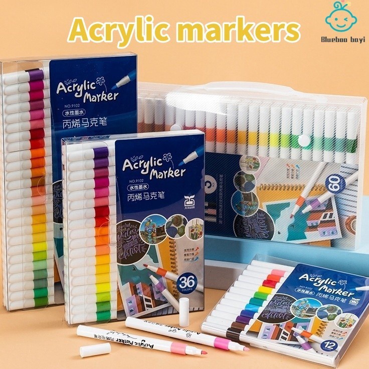 

BISA COD CODBlueboo Acrylic Marker Set Spidol Akrilik DIY Painting Spidol Pastel Pulpen Highlight Drawing Warna
