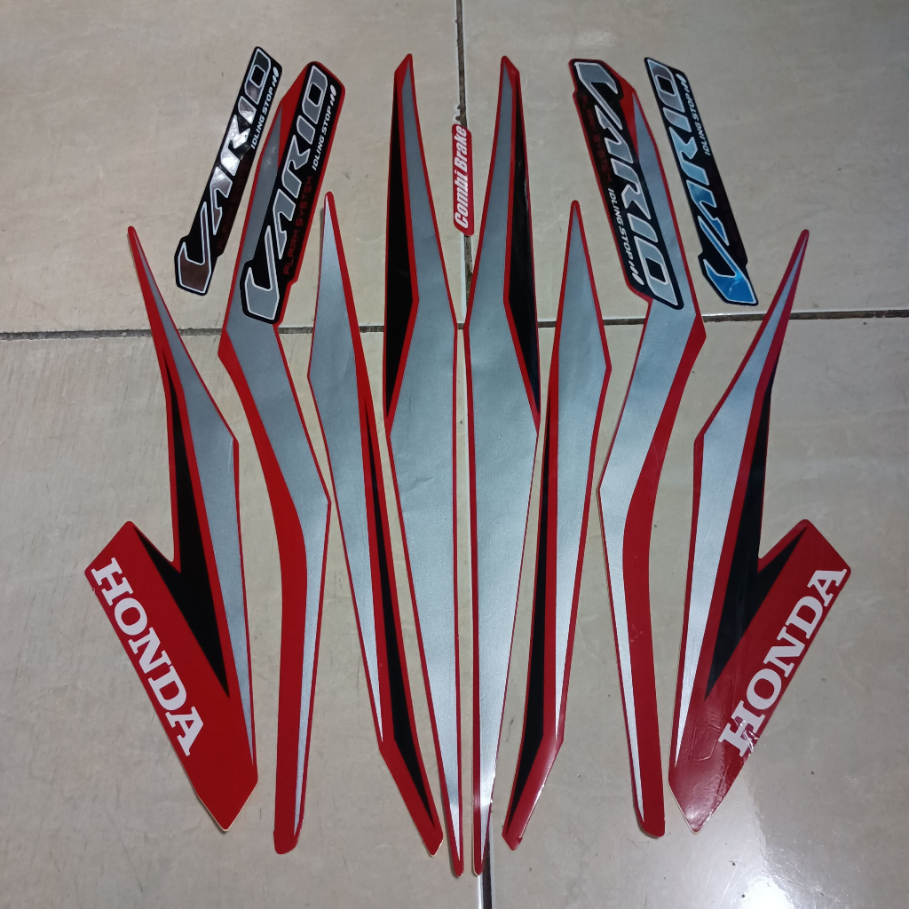 stiker striping honda vario 125 iss merah lis body standar berkualitas original