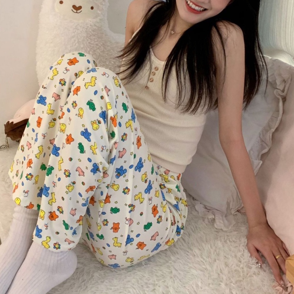 KODE A28X UMISUKA Celana Tidur Wanita Pendek Panjang Motif Kartun Lucu Celana Santai Official Store
