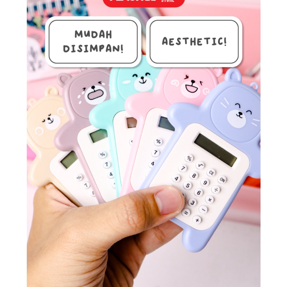 

Flashee Kalkulator Beruang Mini Aesthetic Kalkulator Lucu Motif Bear 8 Digit Calculator Portable