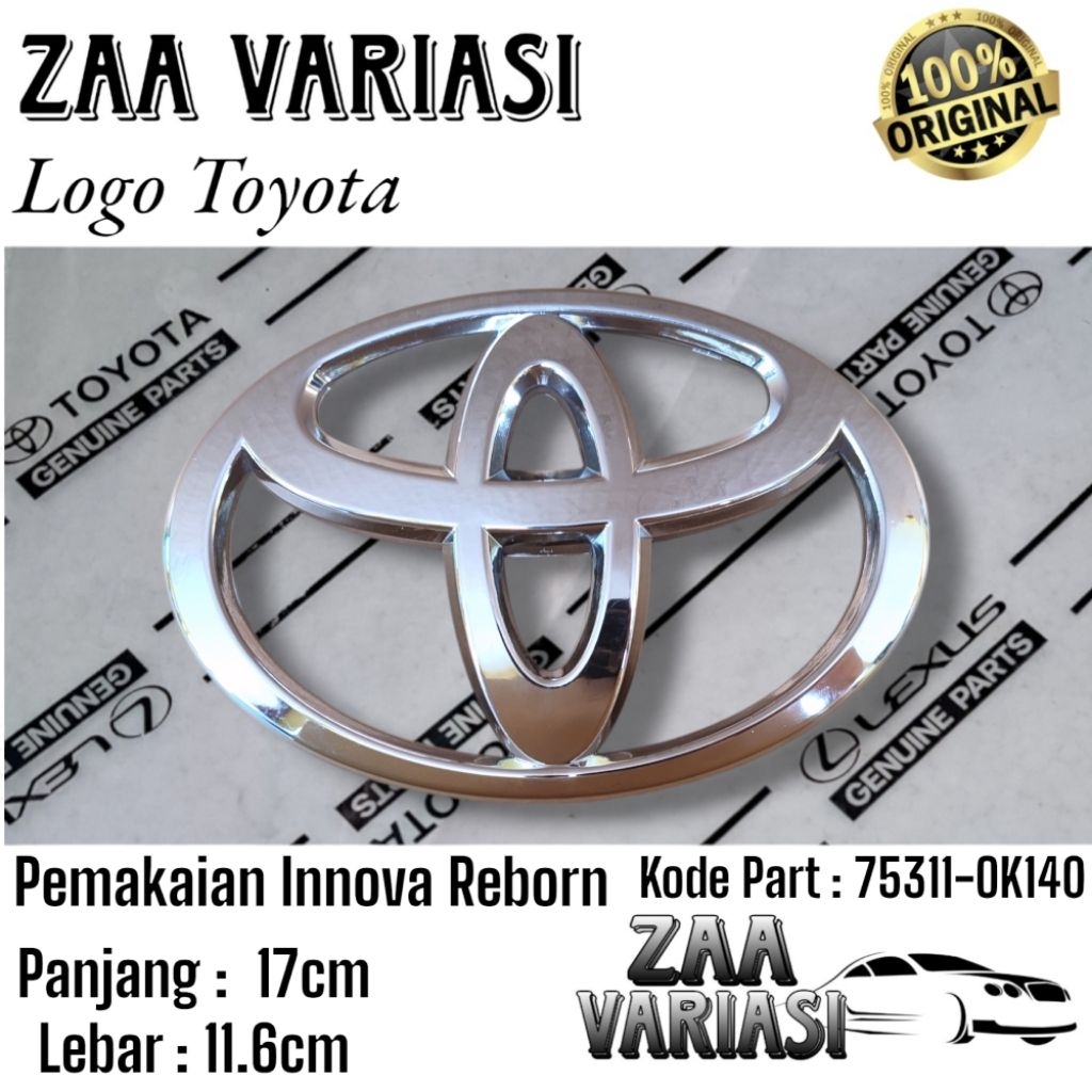 Logo Grill Depan Toyota Innova Reborn Chrome Original // Logo Toyota Innova Reborn Chrome Original G