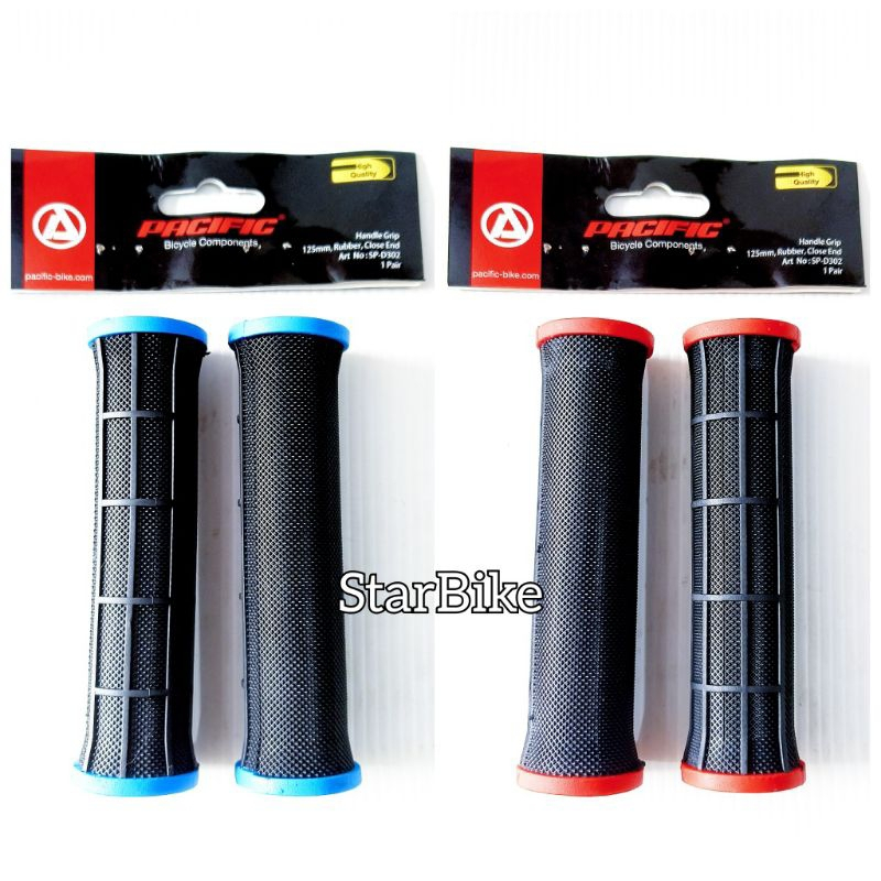 Handgrip Sepeda MTB BMX Lipat dll Hitam List Merah & Hitam List Biru Pacific SP D302