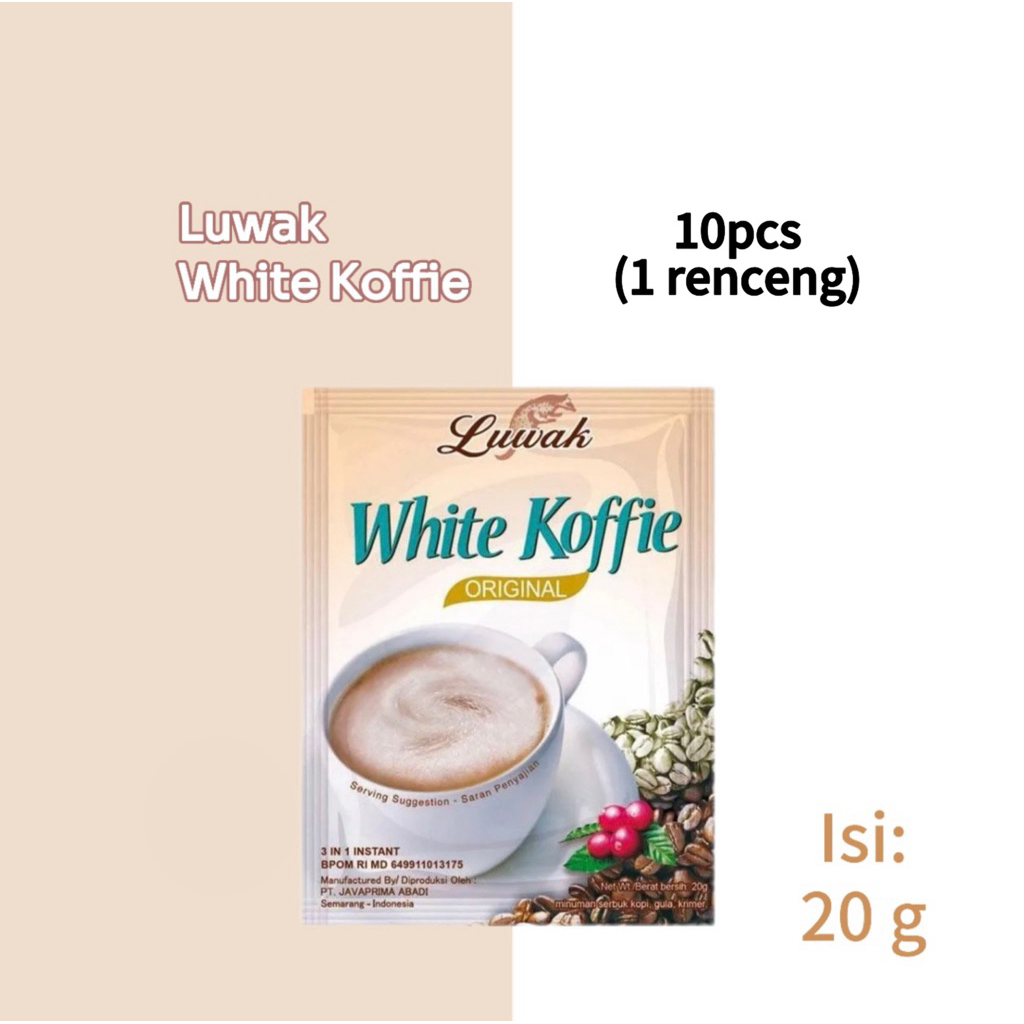 

Luwak White Koffie Original kemasan 20g @10pcs (1 renceng)