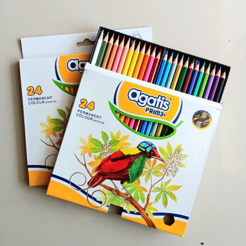 

KODE L79J Pensil Warna Colored Pencils Agatis Prime 24 Warna Panjang Set Original