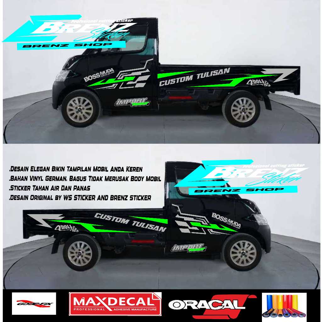 [COD] 2PCS PROMO STIKER CUTTING MOBIL PICK UP DAIHATSU GRANMAX PICK UP BISA RIQUEST KATA KATA