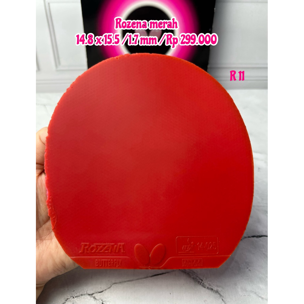 second karet tenis meja pingpong Rozena Merah