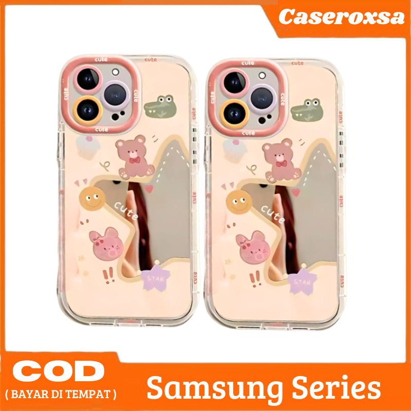 Case Samsung A13 A23 A32 A14 4G 5G A25 A06 A05S Casing Miror Cermin Kaca Motif Star Softcase Silicon