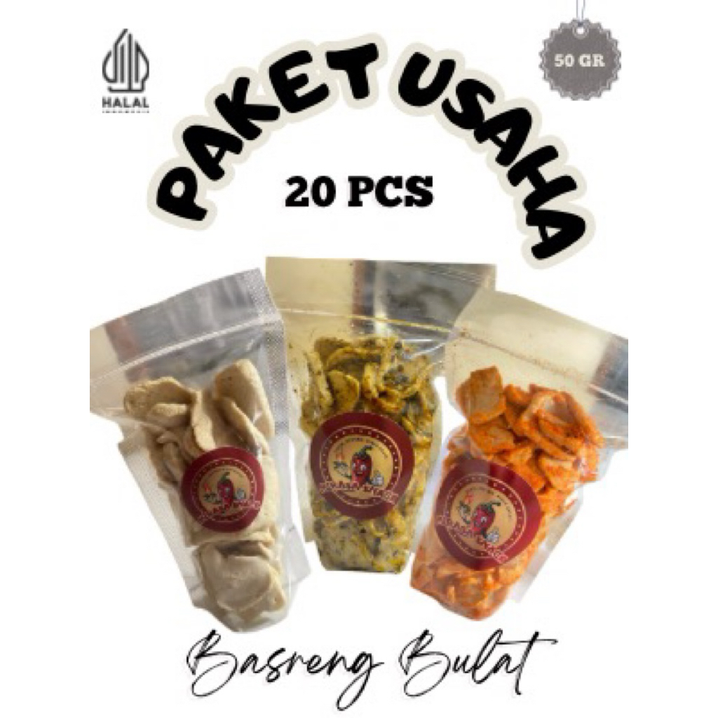 

(20 PCS) PAKET USAHA BASRENG BULAT UKURAN 50 GR