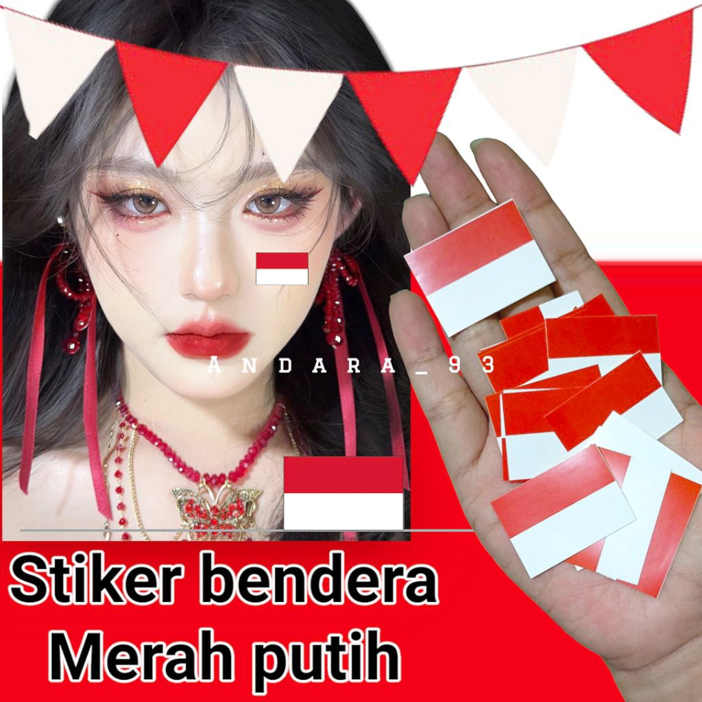 

STIKER BENDERA MERAH PUTIH STIKER PIPI MERAH PUTIH sticker agustusan