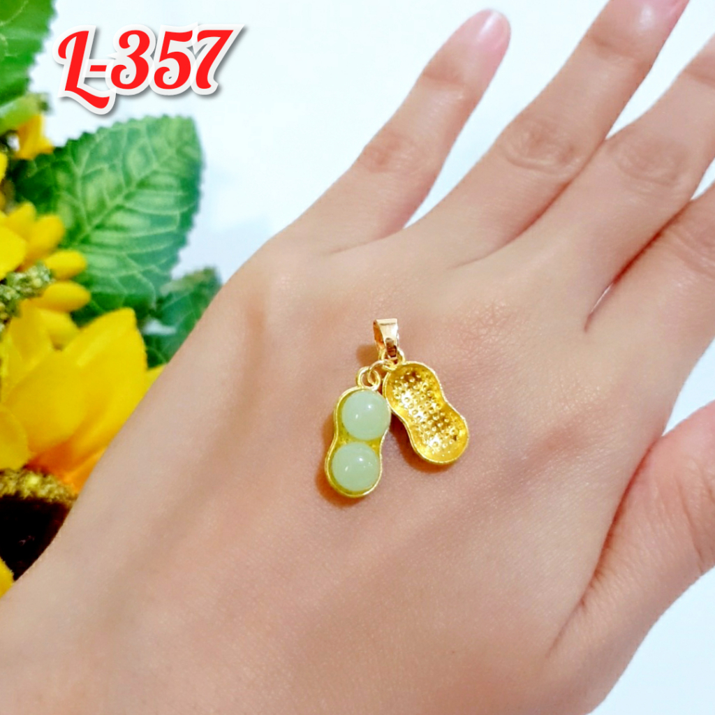 Liontin Batu Giok Liontin Kacang/ Kupu/Kelinci Pendant Kalung Charm Liontin Kaca /L-355