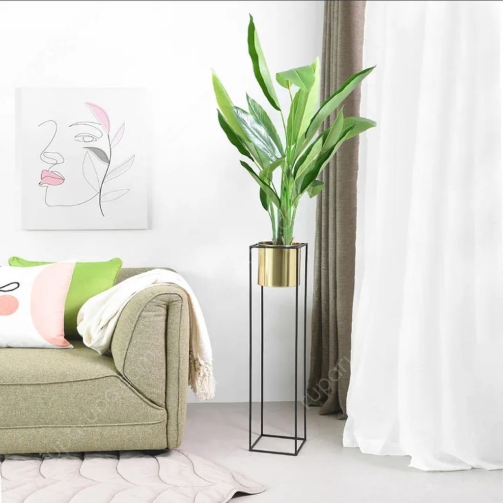 INFORMA POT WITH STAND BLACK GOLD // POT INFORMA // STAND // POT STAND INFORMA