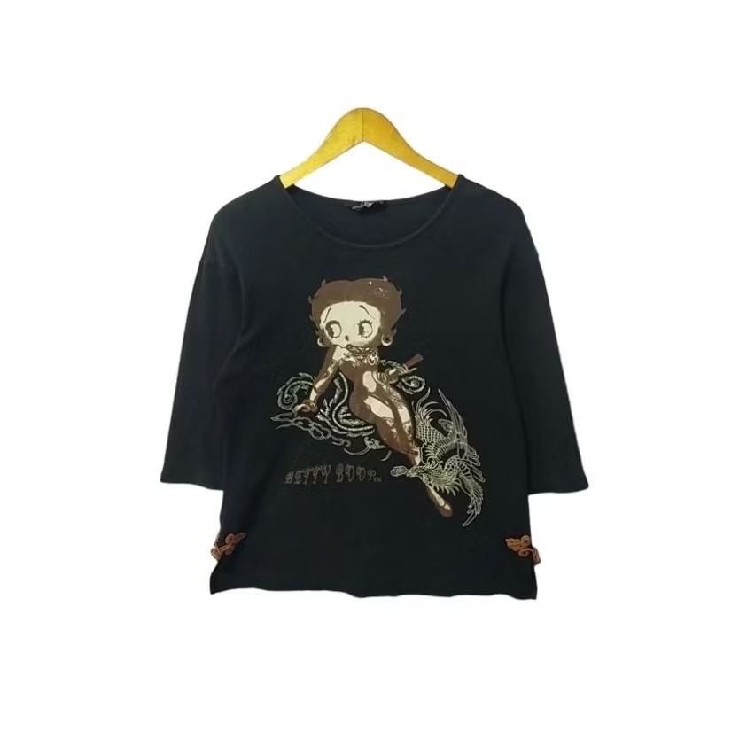 kaos lengan panjang beety boop kaos kartun kaos vintage kaos skena kaos korean style