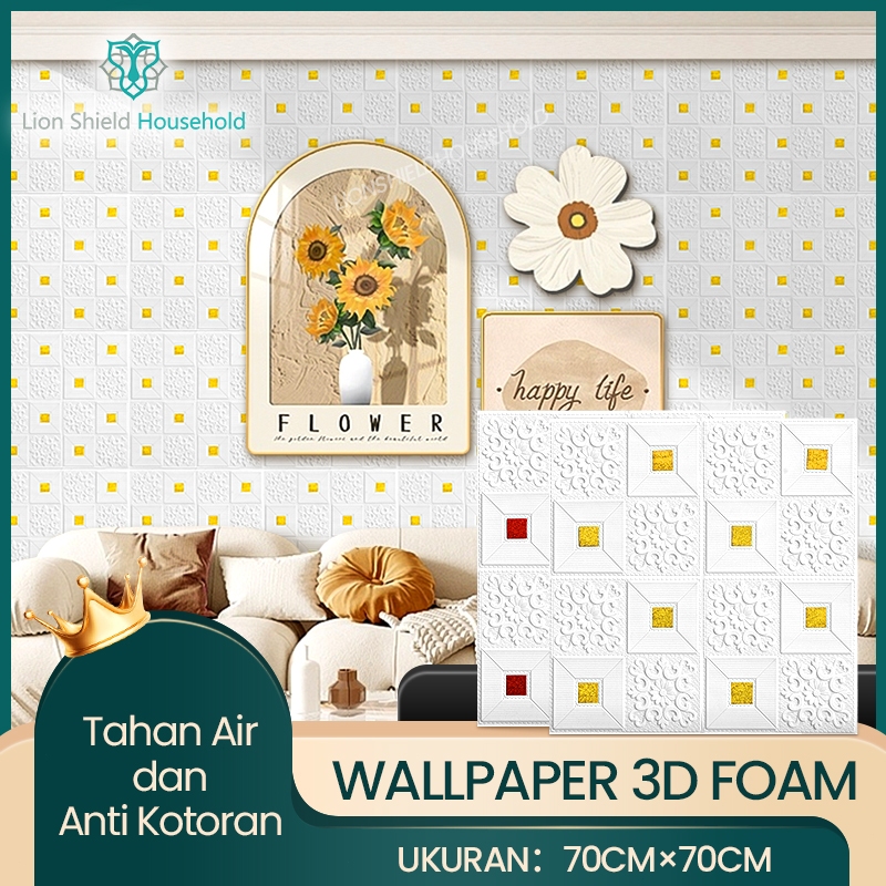 Wallpaper 3D Stiker Dinding 70cm x70cm  / wallfoam dinding 3d / Wallpaper dinding kamarList dinding 