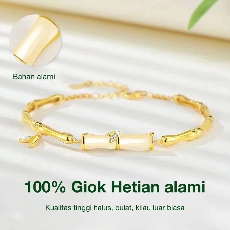 Gelang Segmen Bambu Giok Hetian - Membawa kesehatan dan keberuntungan plz