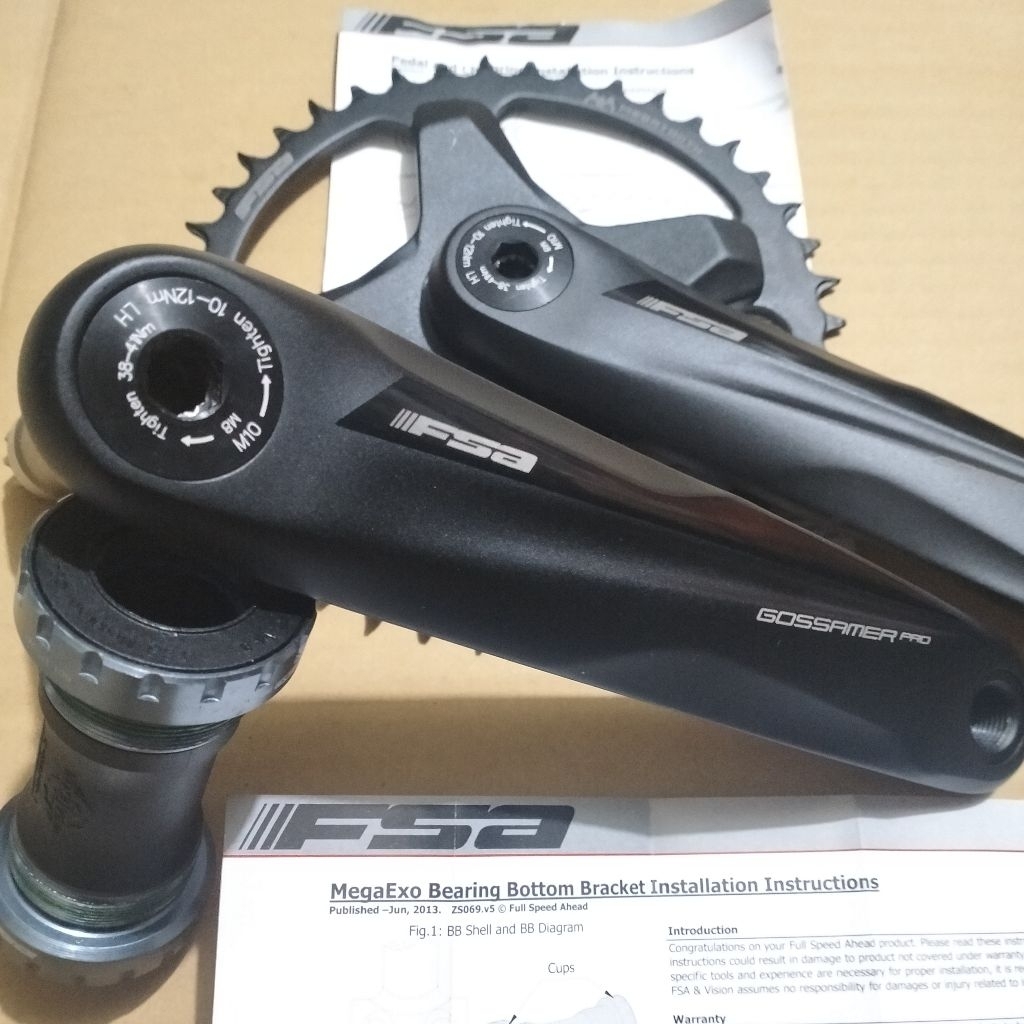 Crank set FSA Gossamer Pro 42t HT2 BCD 120mm arm 175mm BMX,fixie,gravel