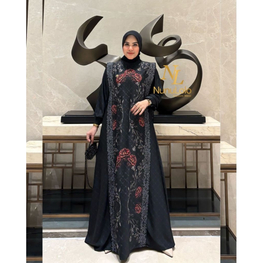 aleya dress by nunulolo /gamis nunulolo exclusive printing
