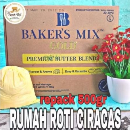 

BAKER'S MIX ANCHOR REPACK 500GR PREMIUM BUTTER BLEND BAKERS MENTEGA AROMA 500 GR BAKERMIX KG