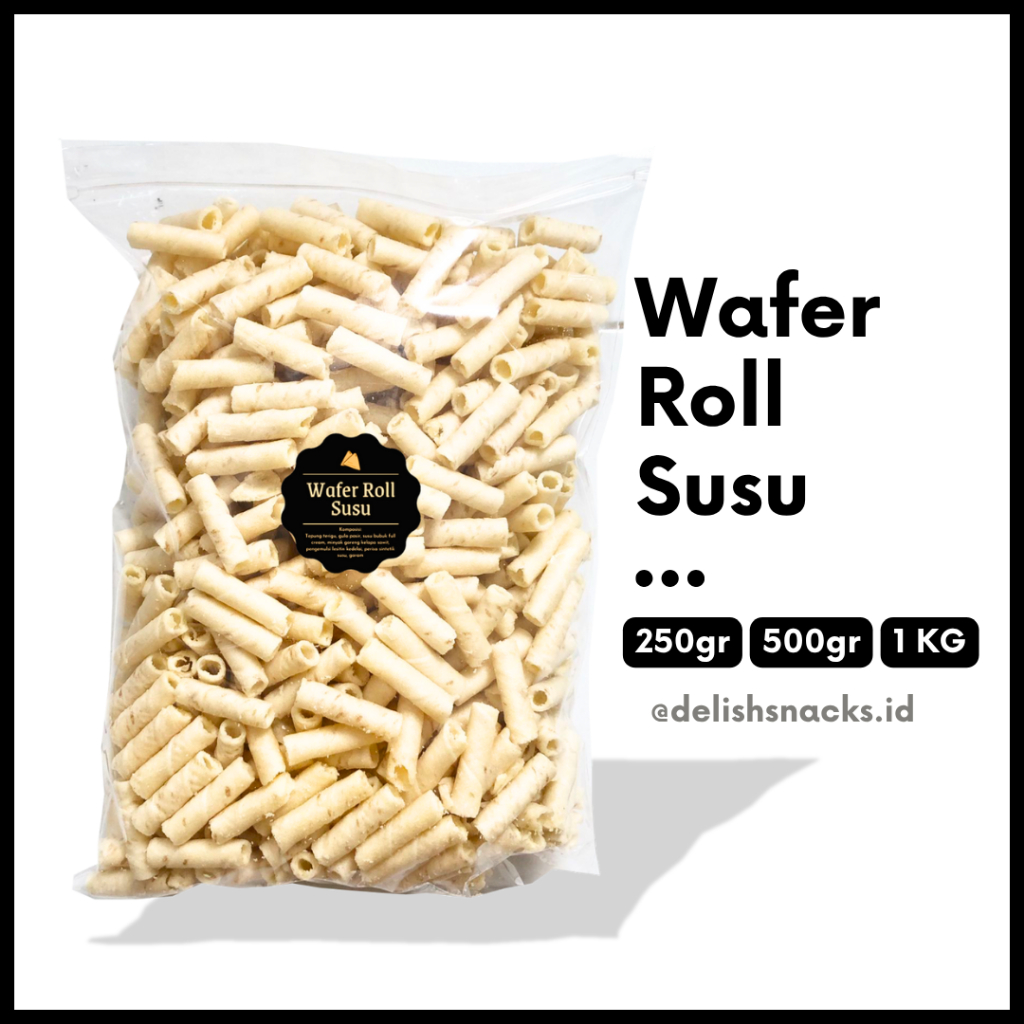 

READY STOCK [DELISH SNACKS] Wafer Roll Susu (Grosir) 250gr 500gr 1 KG / Snack Cemilan Camilan