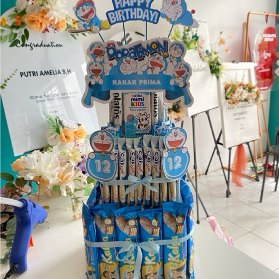 

Tower Cake Snack Anak Doraemon – Kue Ulang Tahun Unik Bisa Custom Jumlah Layer