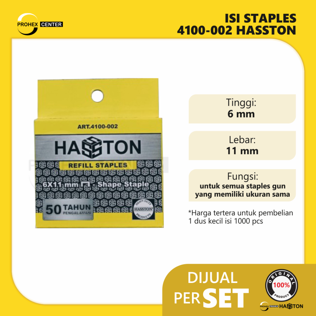 

PROHEX HASSTON 4100-002 ISI STAPLES 6MMX11
