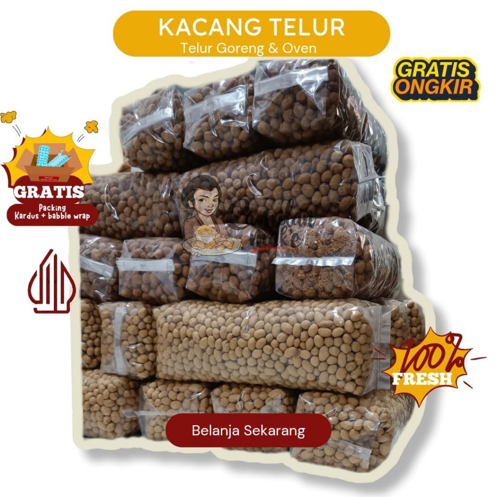 

KACANG TELUR OVEN & GORENG 1KG/ CAMILAN MAK'E/ CEMILAN/ JAJANAN/ SNACK KILOAN