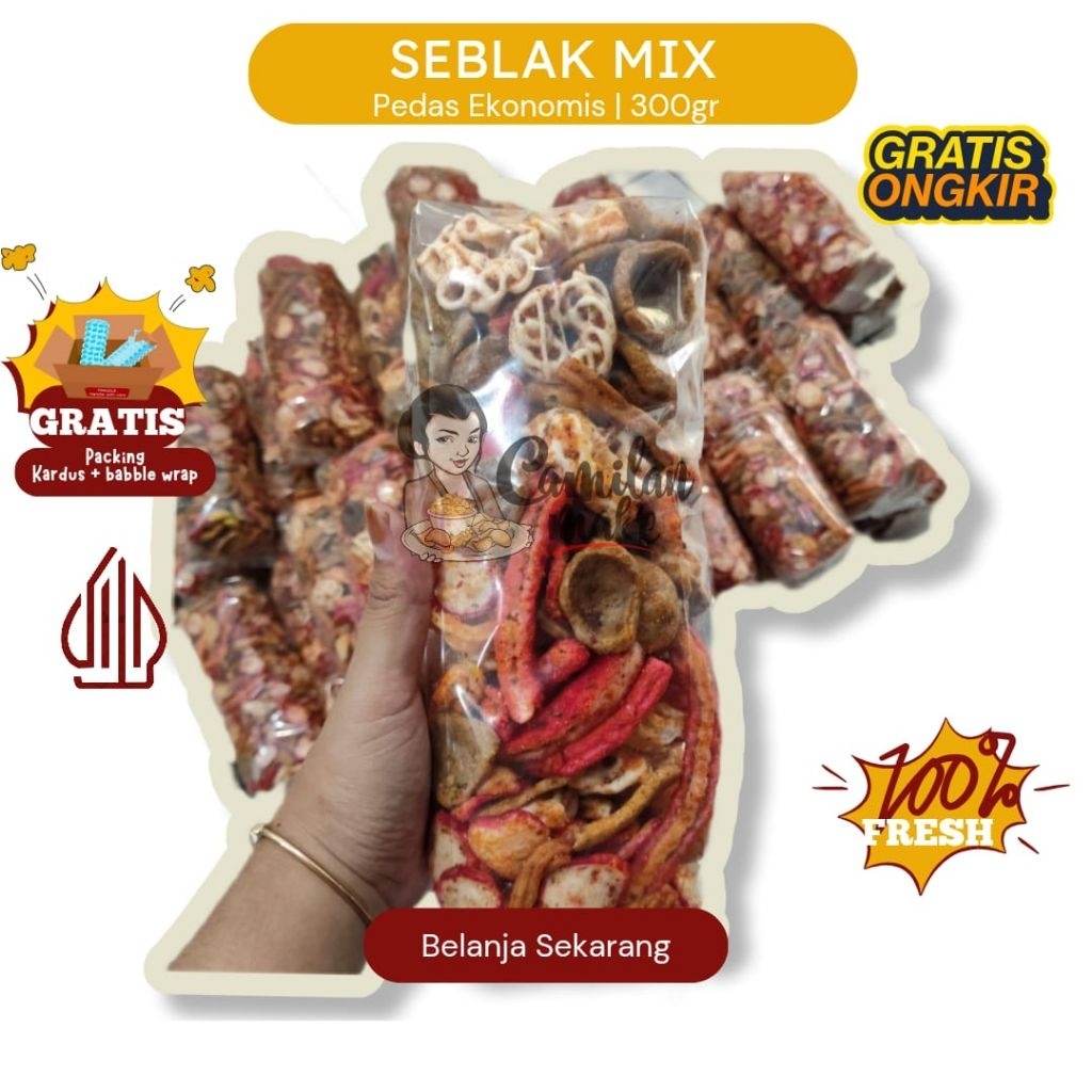 

SEBLAK MIX 300GR/ CAMILAN MAK'E/ SEBLAK KENCUR/ SEBRING/ SEBLAK BETON/ SEBLAK CEKER/ KRUPUK JENGKOL PEDAS/ CAMILAN PEDAS/ CEMILAN/ SNACK KEMASAN