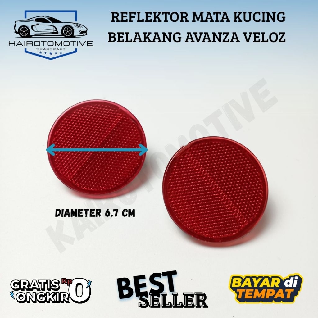 Reflektor Mata Kucing Bumper Belakang Avanza Veloz 2013-2015 Original