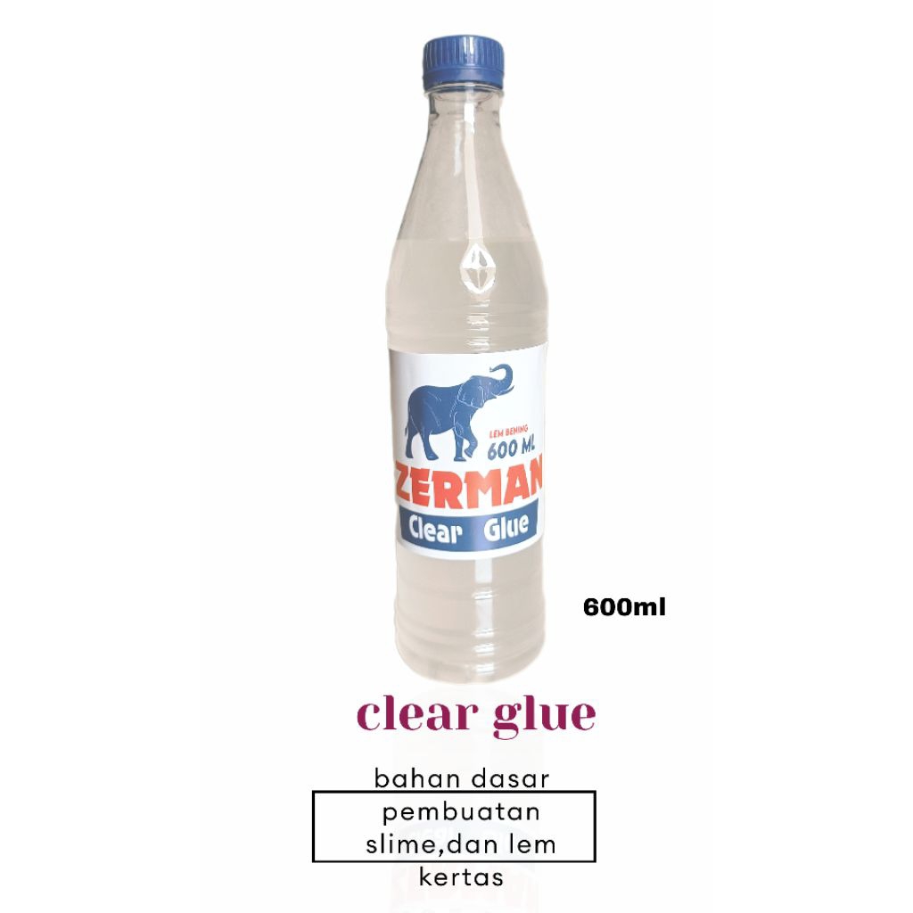 

clear glue zerman 600ml bahan pembuatan slime
