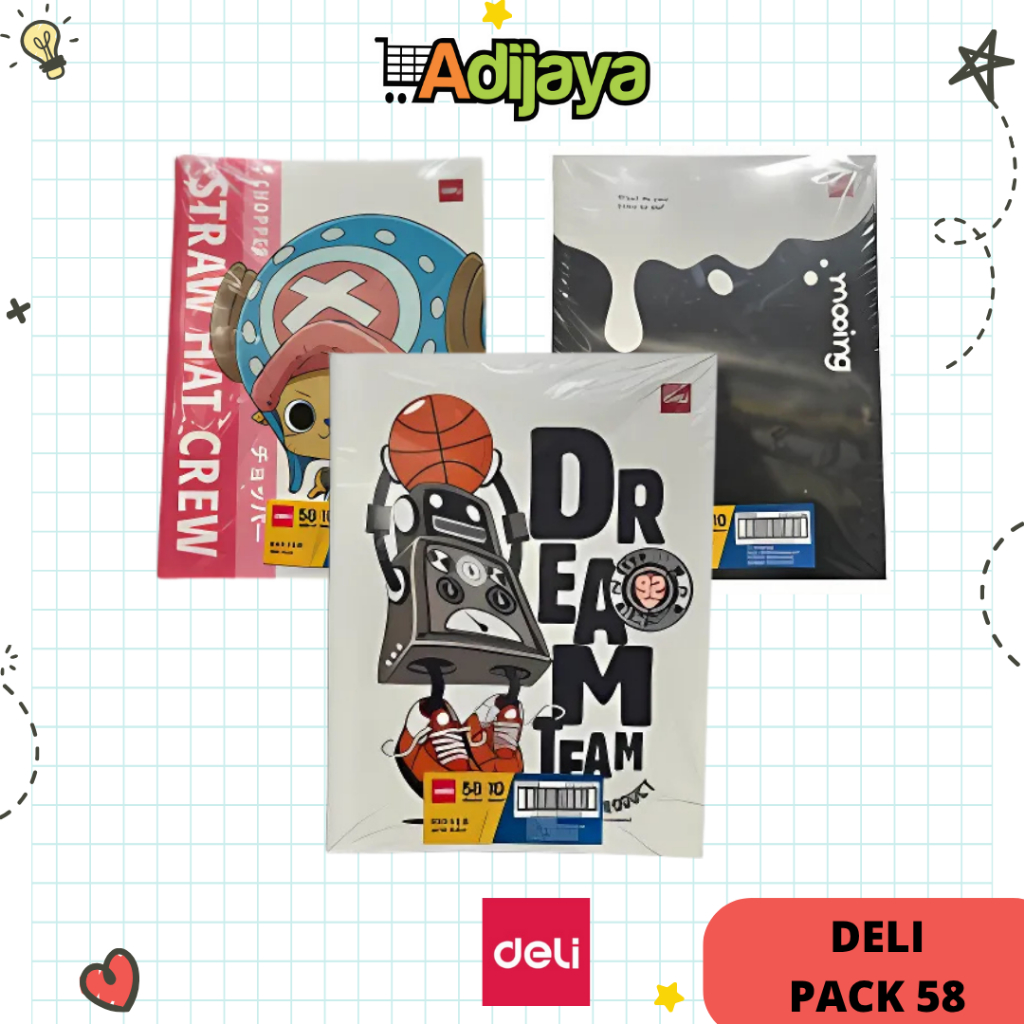 

Buku Tulis Garis DELI 58 Lembar A5 Gambar Terbaru - Buku Tulis Kwarto
