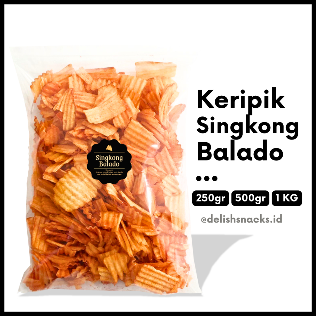 

READY STOCK [DELISH SNACKS] Keripik Singkong Balado (Grosir) 250gr 500gr 1 KG / Snack Cemilan