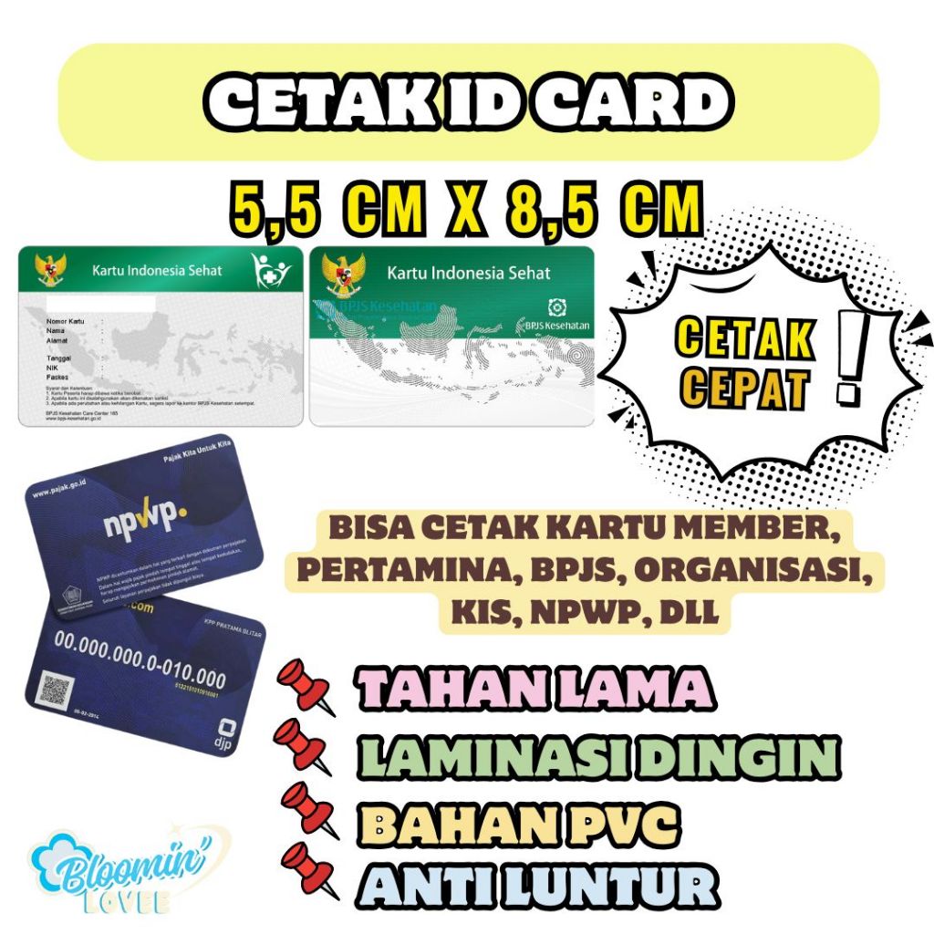 

CETAK ID CARD FREE DESAIN | KARTU BPJS | PHOTOCARD | KARTU MAHASISWA | KARTU ORGANISASI |