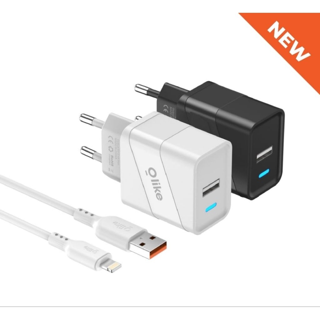 BATAM GROSIR (PCR) CHARGER OLIKE C107L IPHONE LIGHTNING / CAS HP FAST CHARGING 2.4A (GARANSI 12 BULA