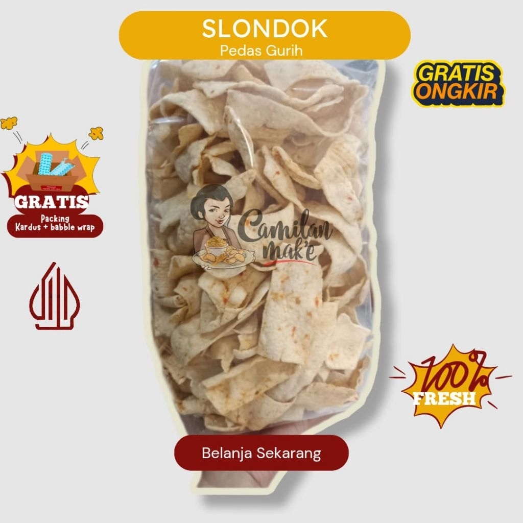 

SLONDOK ASLI PEDAS GURIH/ CAMILAN MAK'E/ CEMILAN SLONDOK/ JAJANAN JADUL SLONDOK/ SNACK KILOAN