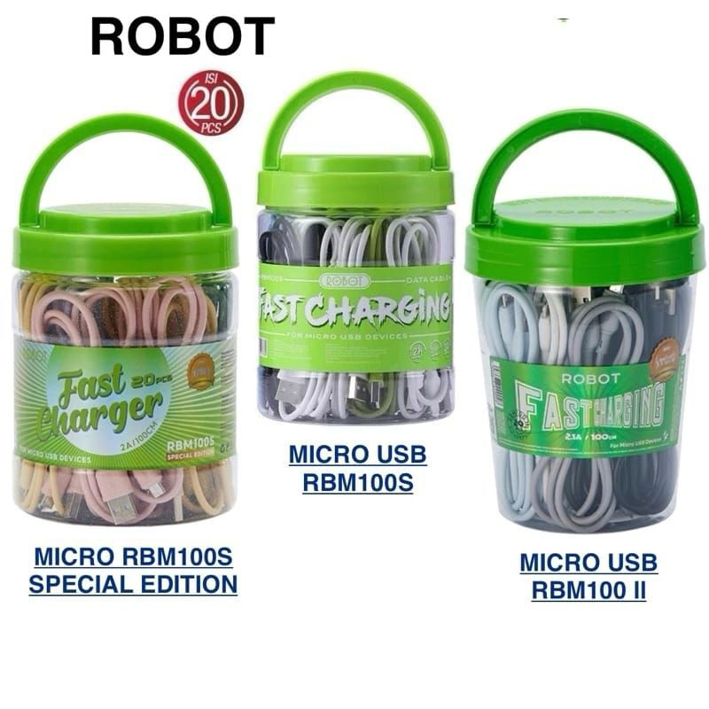 Kabel Data Robot RBM100 II Micro USB 20 Pcs ORIGINAL (1 Toples)