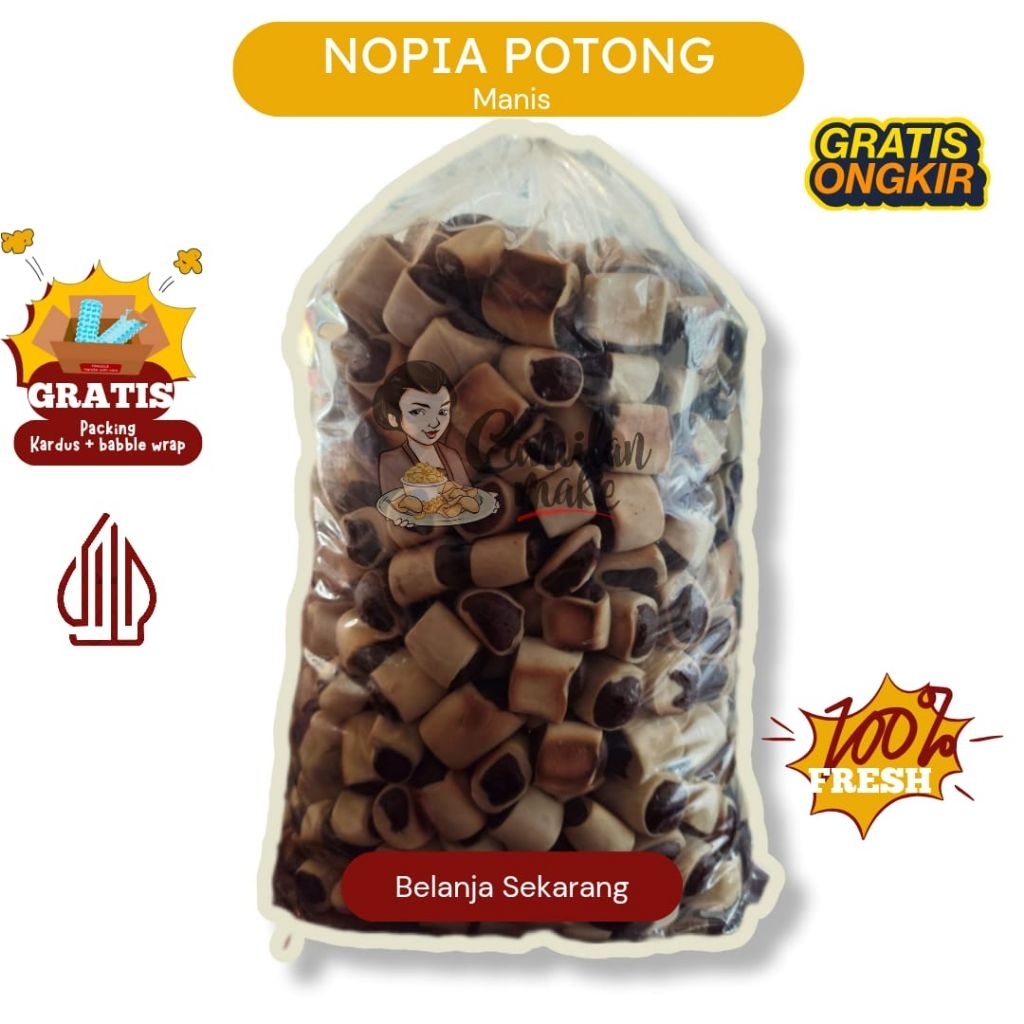 

KUE NOPIA 1 KG/ CAMILAN MAK'E/ CEMILAN KUE/ JAJANAN JADUL/ SNACK KILOAN