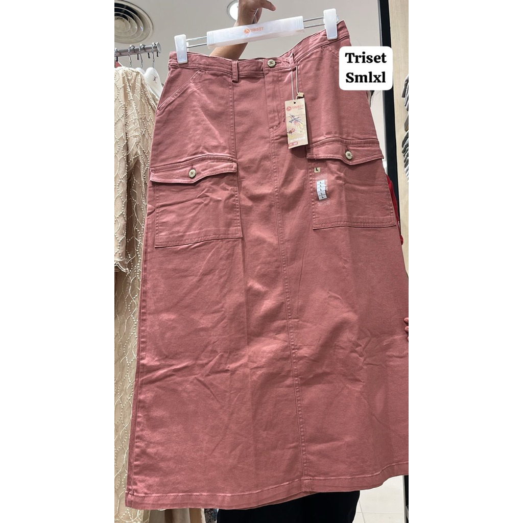 TRISET rok wanita original S M L XL