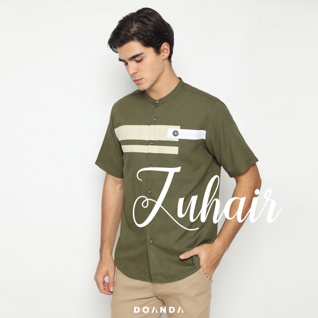 Doanda Baju Koko Pria Dewasa Lengan Pendek Kemeja Muslim Pria Katun