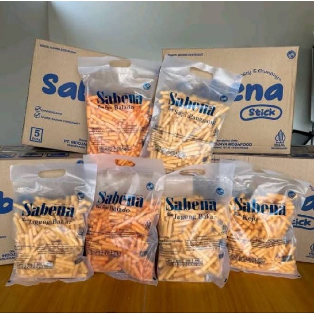 

Sabena Snack Kemasan Besar 340g / Snack stik viral dengan macam macam varian rasa / Snack Gurih, Renyah, & Nikmat di Setiap Gigitan