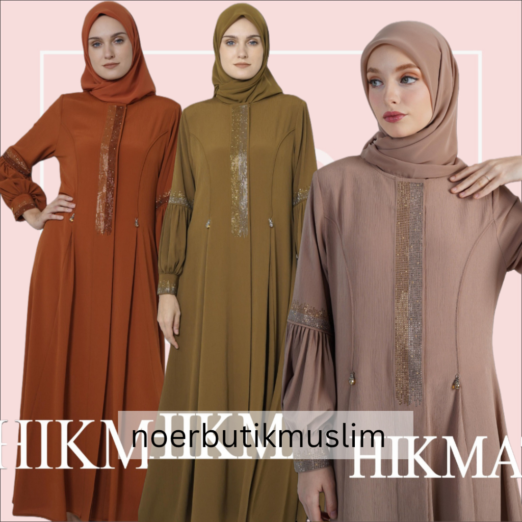Hikmat fashion original A8478 Abaya Hikmat Terbaru 2024 Ori noerbutikmuslim