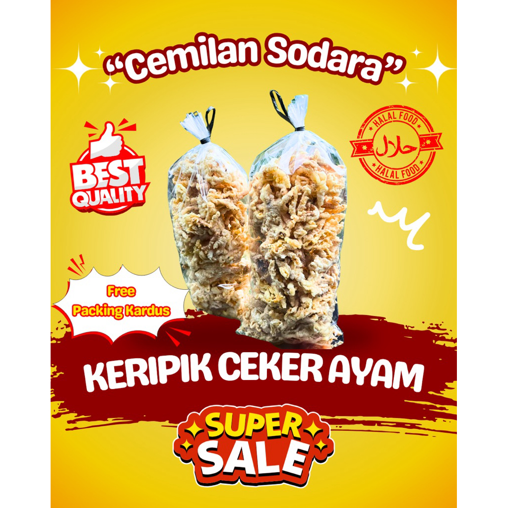 

KERIPIK CEKER AYAM 100gram RAMBAK CEKER TANPA TULANG TANPA TEPUNG RENYAH PREMIUM