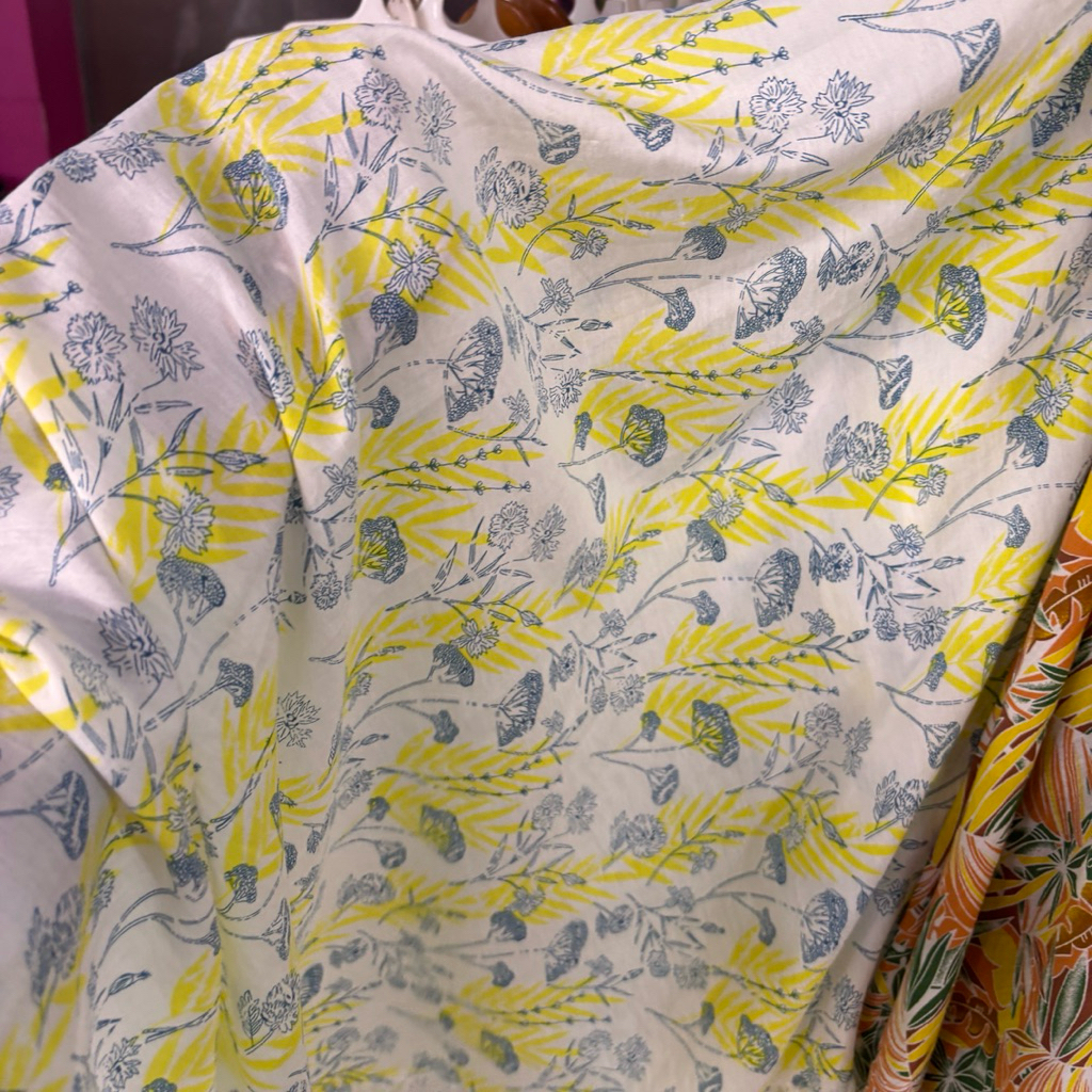 kain katun silky premium - kain silky motif bunga - kain bahan katun motif bunga  (LN) - kain silky 