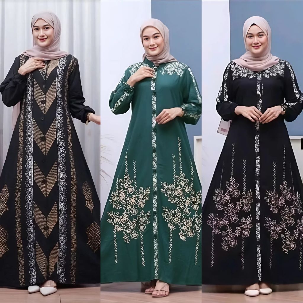 Gamis twill ory/Gamis twill/Gamis twill ori Pekalongan/gamis twill busui kancing depan